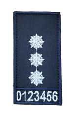 Погон з номером жетону Старший лейтенант Поліції Т. синій, Т. синій, 10*5