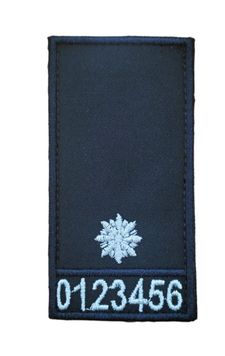 Погон з номером жетону Молодший лейтенант Поліції Т. синій, Т. синій, 10*5