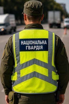 Світловідбивний жилет з написом "Національна Гвардія" Сітка лимонний