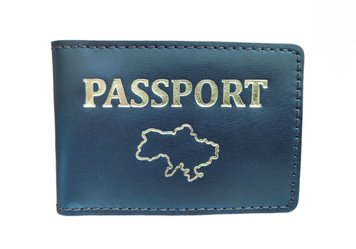 Обкладинка на документи ID-паспорт Карта України Passport з позолотою Шкіра Коричневий