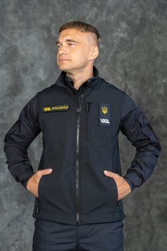 Жилет Tactical Українська залізниця Softshell на флісі Синій