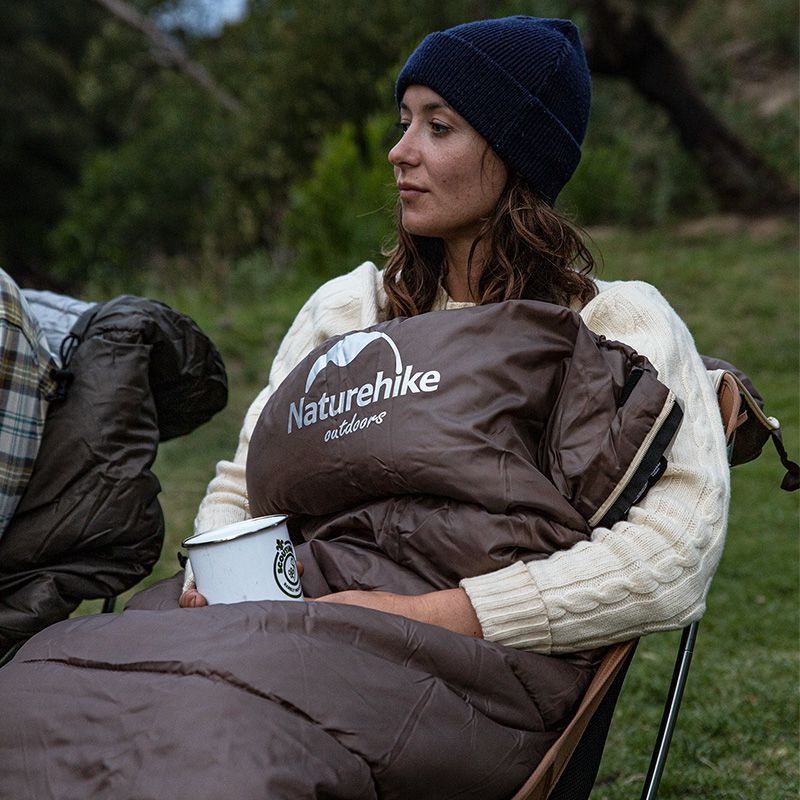 Спальник з капюшоном Naturehike U250S NH20MSD07, (0&deg;C), правий, коричневий