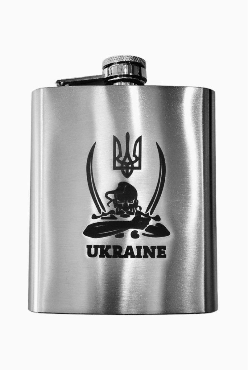 Набір Фляга Козак з шаблями Нержавіюча сталь Срібний 200 мл