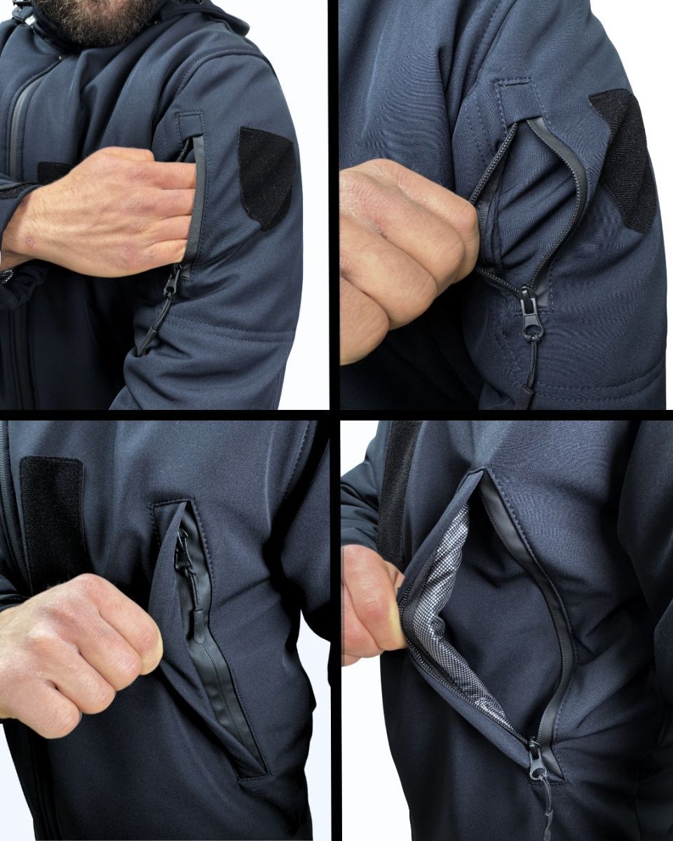 Куртка тактична зимова для ДСНС Softshell темно-синя Tactical