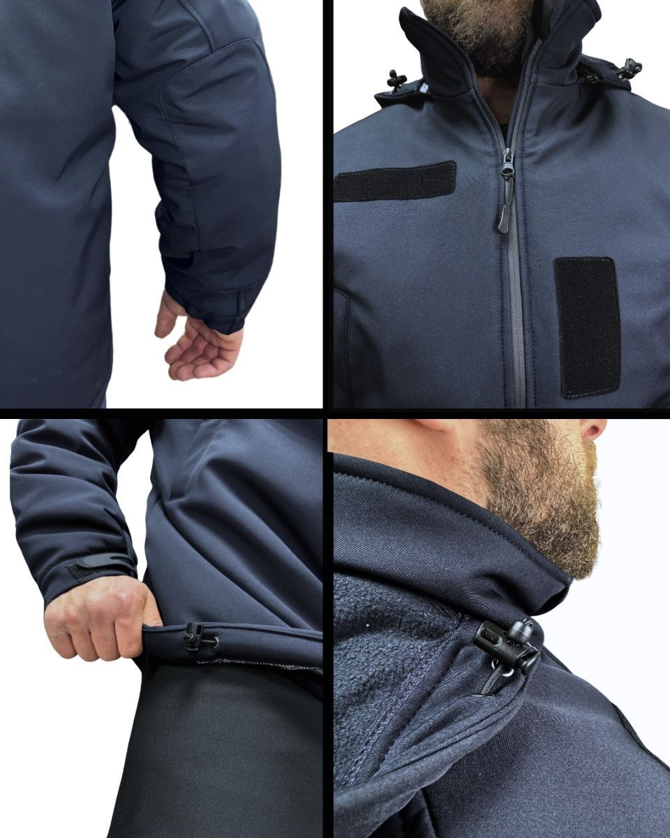 Куртка тактична зимова для ДСНС Softshell темно-синя Tactical