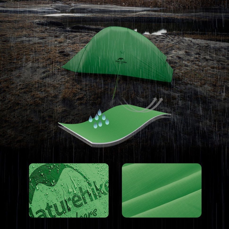 Намет надлегкий одномісний&nbsp;Naturehike Cloud Up Base&nbsp;1 CNK2450WS032, зелений
