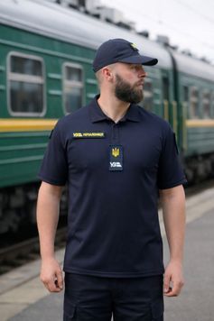 Теніска поло (без шевронів) Coolpass Синій 100пэ Українська залізниця купить