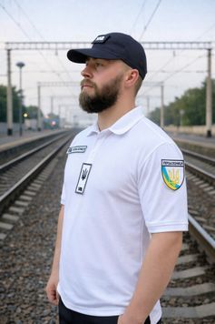 Теніска поло (без шевронів) Coolpass Білий Українська залізниця купити