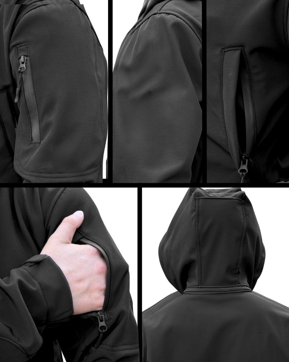 Куртка зимова Softshell чорна Urban