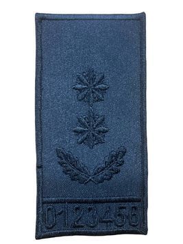 Погон з номером жетону Підполковник Поліції чорний 10*5