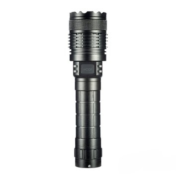 Ліхтарик Тактичний з USB, 200-500 метрів Метал Чорний, Чорний