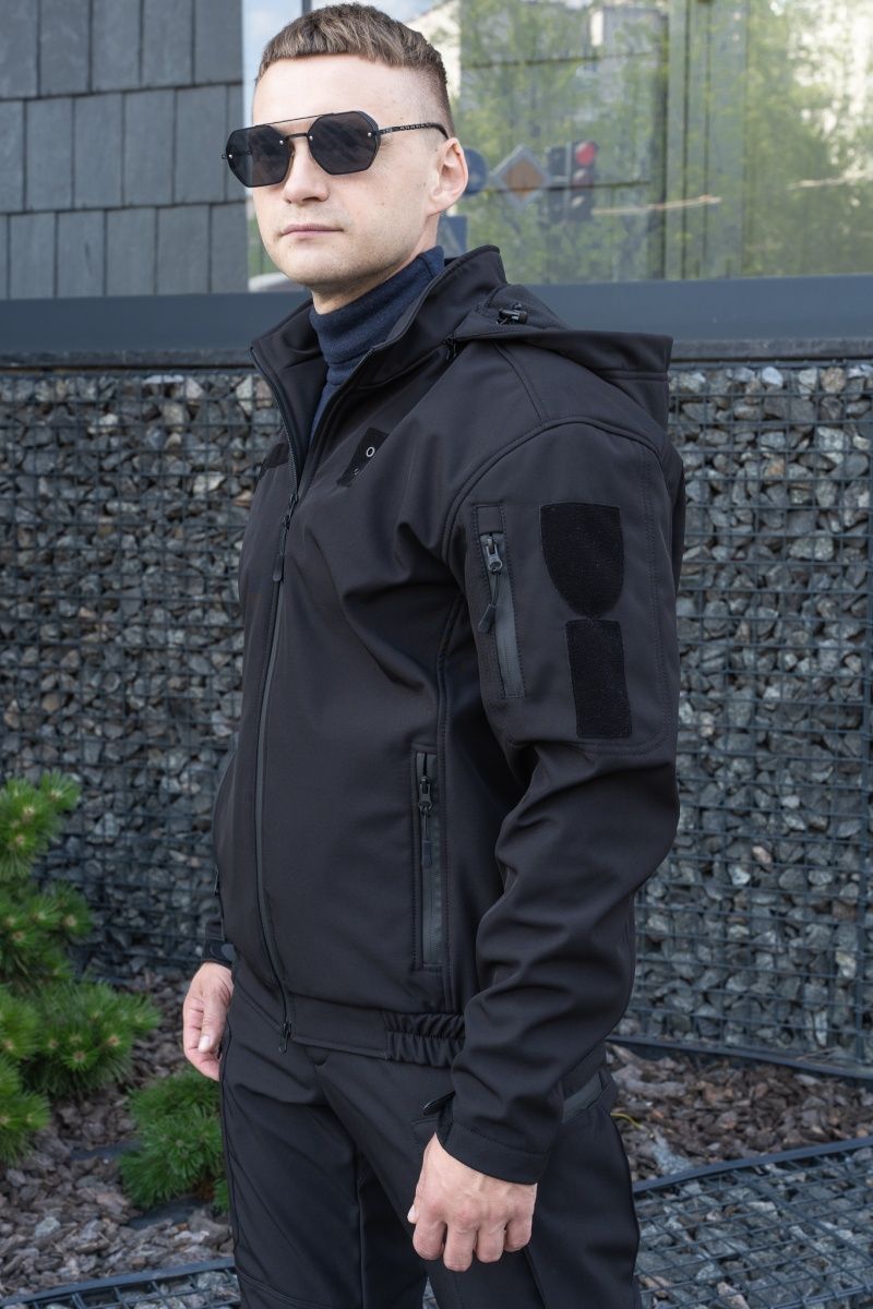 Костюм Track Pro Softshell на флісі чорний для Поліції