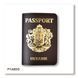 Обкладинка для паспорта Passport з великим Гербом (темно-коричнева, золоте тиснення)