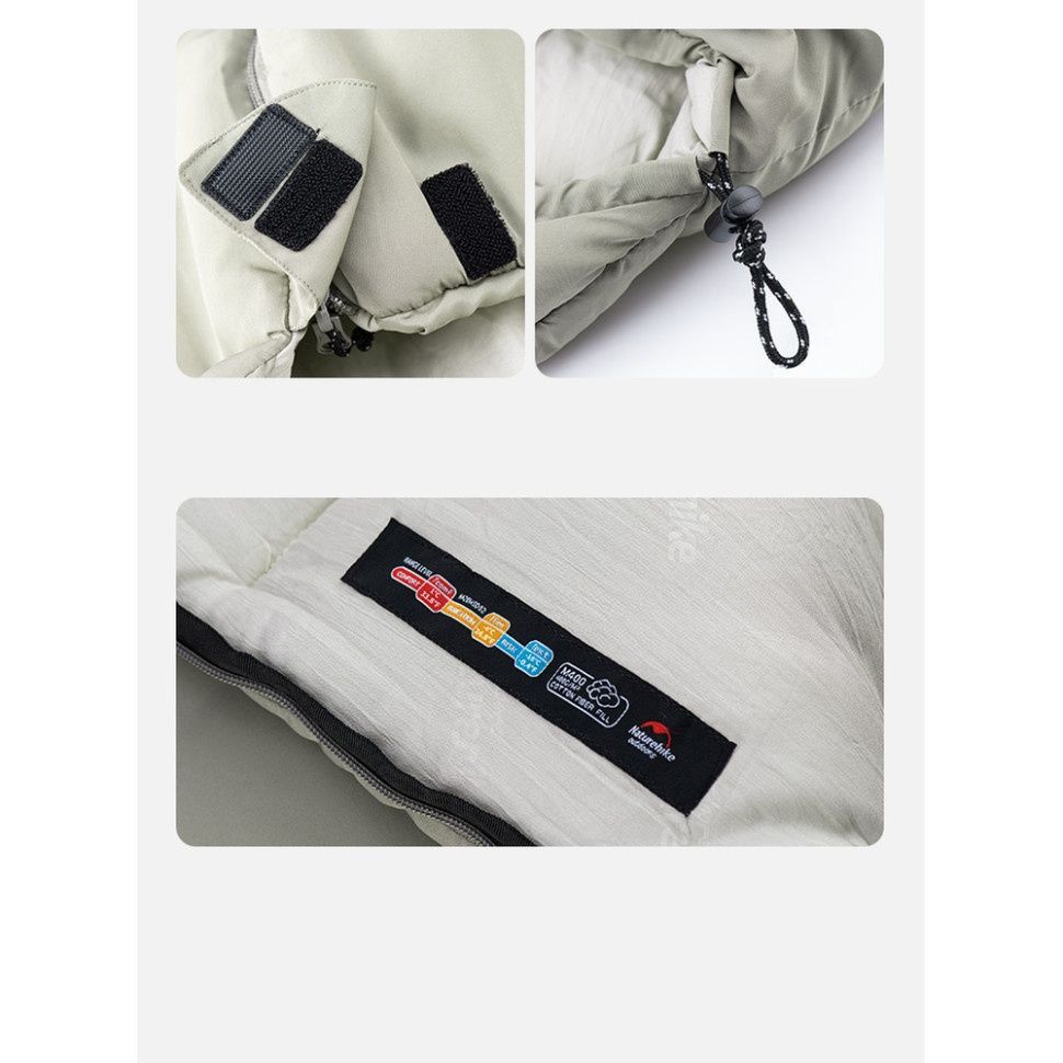 Спальник з капюшоном Naturehike M180 NH20MSD02, правий, сірий