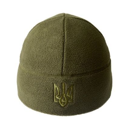 Шапка флісова Без Відвороту З Тризубом Dark olive Шапка флісова Без Відвороту З Тризубом Dark olive купить