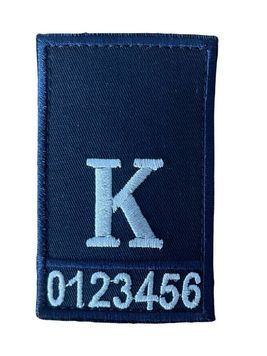 Погон з номером жетону Поліції Курсант темно-синій 8*5