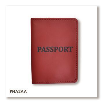 Обкладинка для паспорта з написом PASSPORT (червона, чорне тиснення)