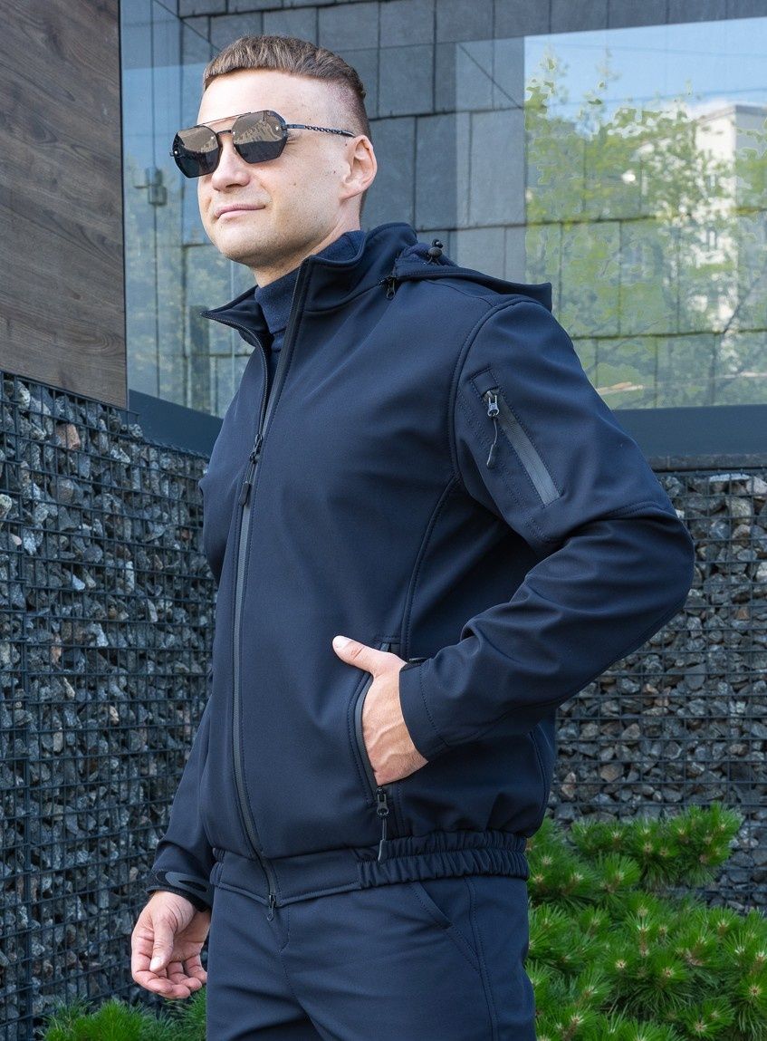Костюм Track Pro Softshell на флісі синій