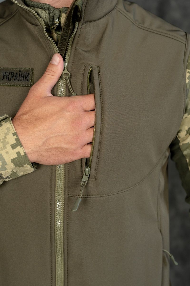 Жилет Tactical Збройні сили України Softshell на флісі Олива