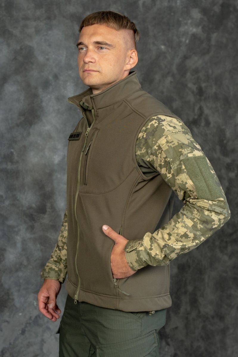 Жилет Tactical Збройні сили України Softshell на флісі Олива