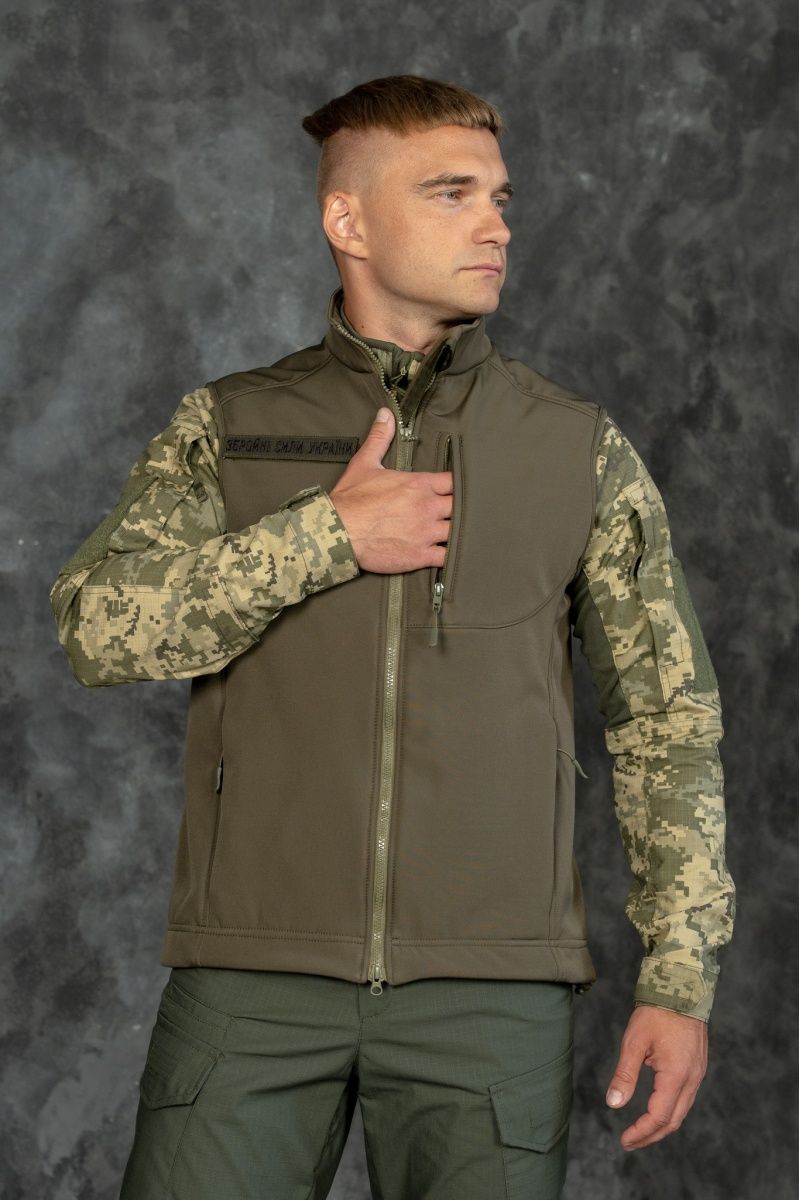 Жилет Tactical Збройні сили України Softshell на флісі Олива