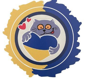 Наліпка на авто Патріотичний котик