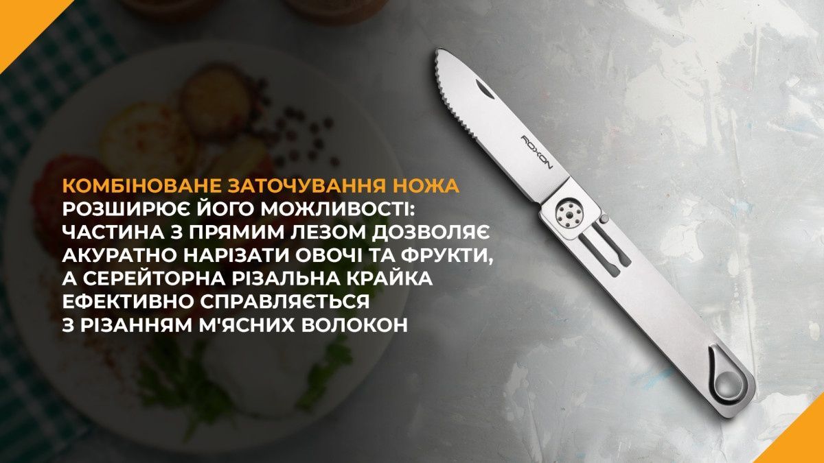 Набір столових приборів Roxon C1S 3 in1 (ложка, виделка, ніж), нержавіюча сталь