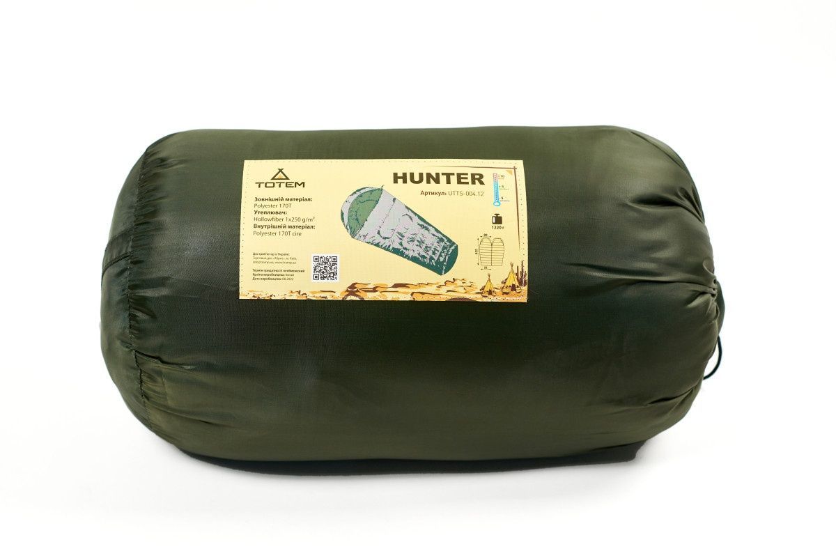 Спальний мішок Totem Hunter кокон лівий olive 220/60-55