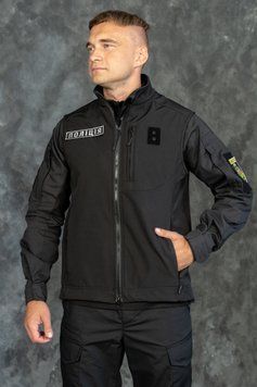 Жилет Tactical Поліція Softshell на флісі Чорний