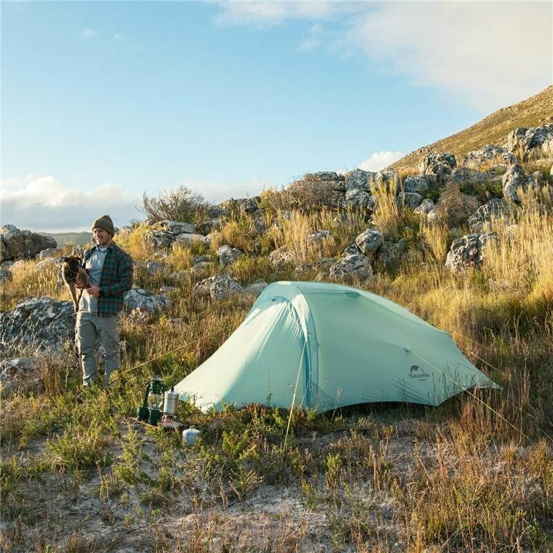 Намет надлегкий двомісний з футпринтом Naturehike Сloud Up 2 Updated NH17T001-T, 20D, темно-зелений