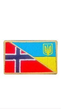 Прапорець Прапорець Україна/Норвегія 5*8 Сувеніри Грета/Габардин Олива