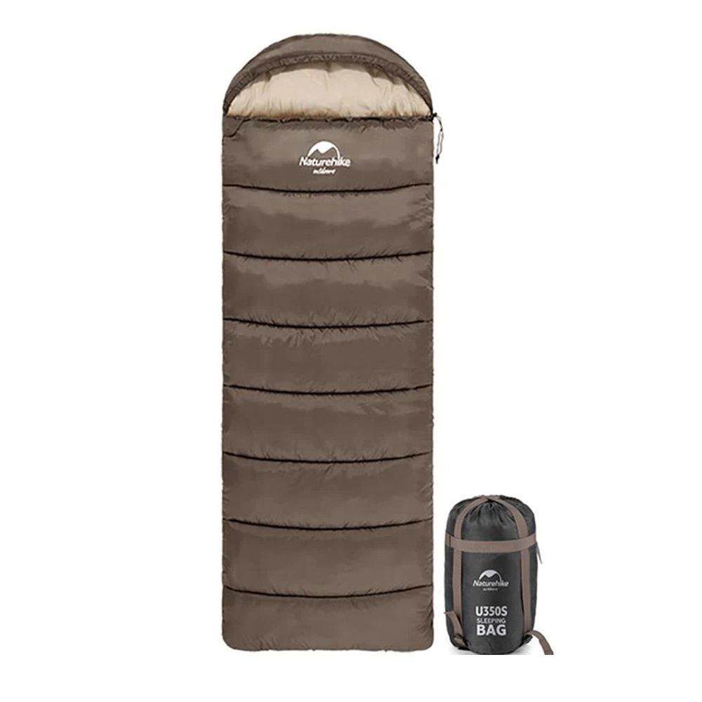 Спальник з капюшоном Naturehike U150 NH20MSD07, (11&deg;C), лівий, коричневий