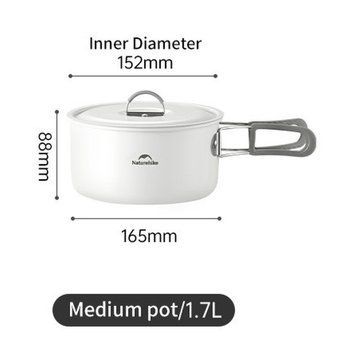 Каструля із керамічним антипригарним покриттям Naturehike CNK2450CF013, 1.7 л, алюміній