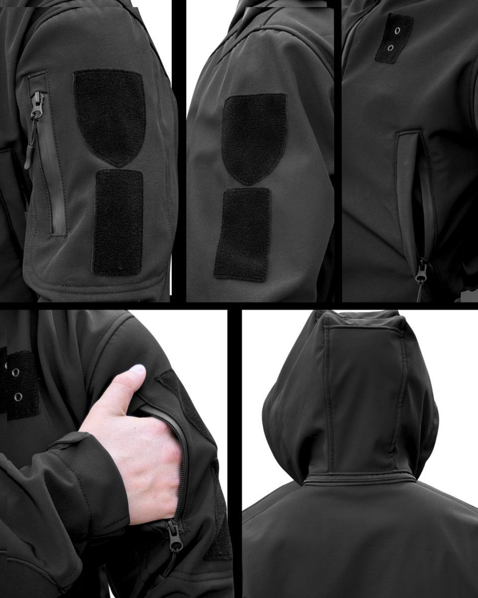 Куртка тактична зимова для Поліції Softshell чорна Tactical